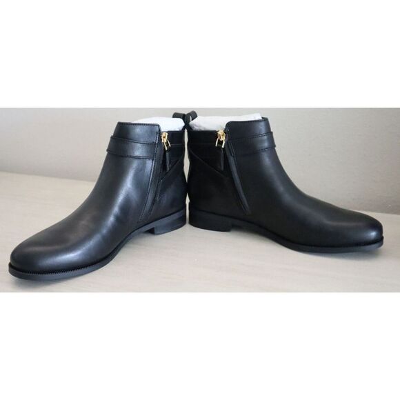 Lauren Ralph Lauren Women's Sz 7.5B Black Bonne Leather Ankle Booties - Picture 9 of 13